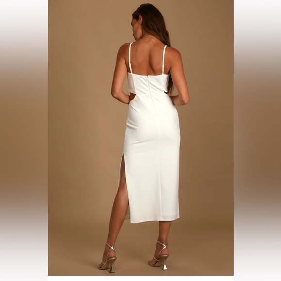 Lulus Only the Good Times White Sleeveless Cutout Midi Dress - Picture 5 of 9